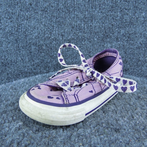 Converse Girls Sneaker Shoes Purple Fabric Lace Up Size‎ T 5 Medium - Picture 1 of 9